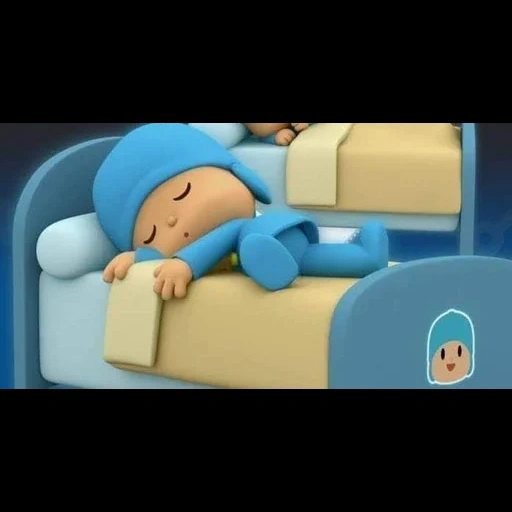 hume, menino pocoyo, cartoon pokoyo, garoto de cama pocoyo, cama de desenho animado de menino pocoyo