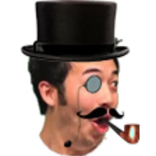 a man with a monocle, cylinder and monocle, a man in a hat with a monocle, uncle with a monocle, pince negg