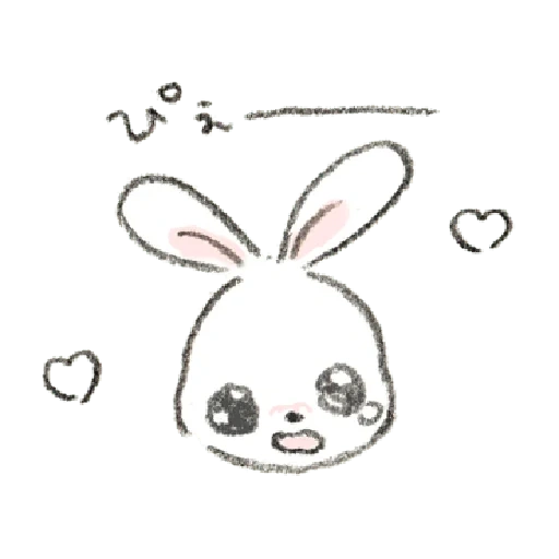 figura, boceto conejo, imagen de kavai, conejo lápiz, chuanjing boceto