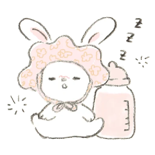 dear rabbit, fluffy bunny, the drawings are cute, kawaii drawings, rabbit is a cute drawing