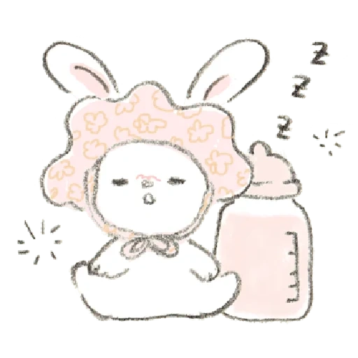 le lapin est mignon, fluffy bunny, les motifs sont mignons, dessin de kawai, patterns mignons de lapin