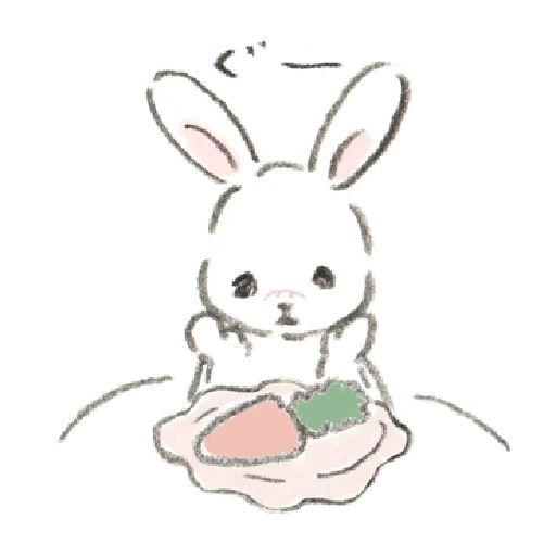 petit lapin, lapin, le lapin est mignon, motif de lapin, croquis au crayon de lapin