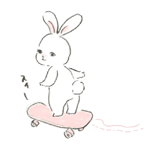 bunny, coniglio, conigli bianchi, bunny con una matita, coniglio con uno schizzo a matita