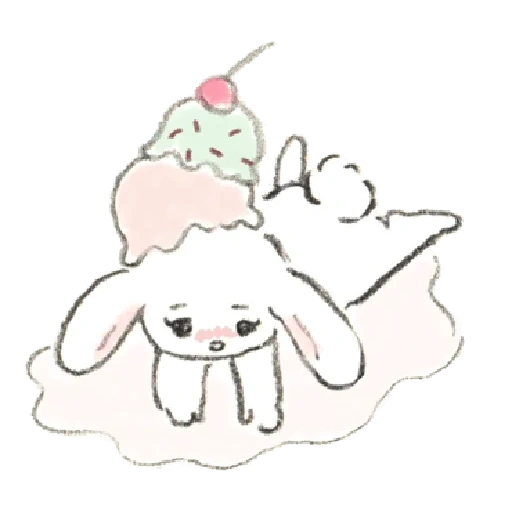 coelho, padrão bonito, foto de kawai, coelho cinnamoroll, pintura fofa de kawai