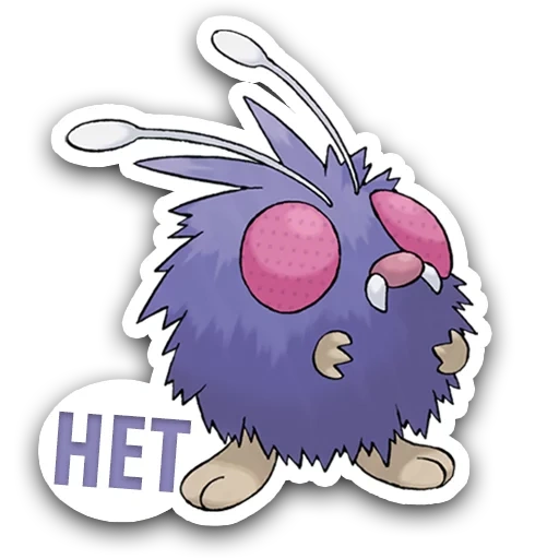 pokemon venonat, pokemon aufkleber, aufkleber telegramm, shaini venonat, aufkleber aufkleber