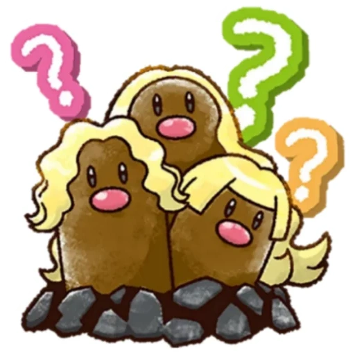 diglett pokémon, dagtrio pokemon, diglett alla evolution, pokémon diglett evolution, liste pokémon présenté dans la génération i