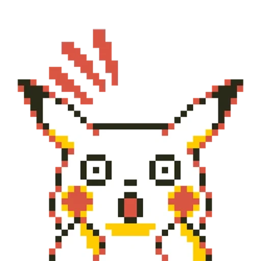 pikachu, cella di pikachu, pikachu cellulare, piccola arte pixel, pittura di pixel di moda