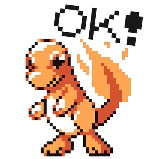 quermador, encermandante de pokemon, píxel pokémon, píxel pokemon charmander, imagen de píxeles de pokemon charmander
