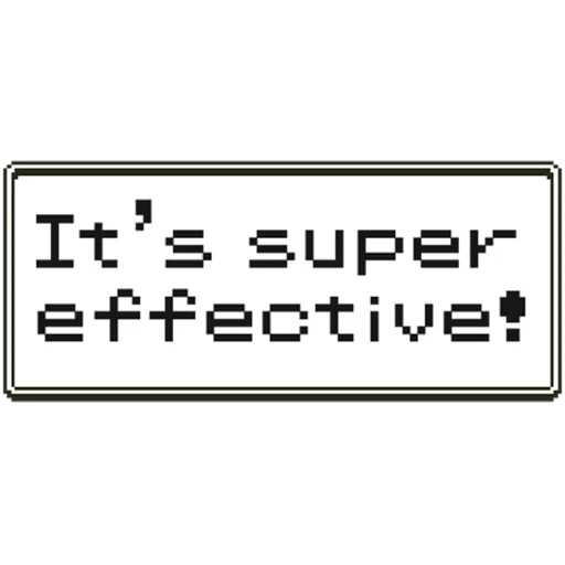 pixel, text, pixel art, super effective, pokemon not very effective