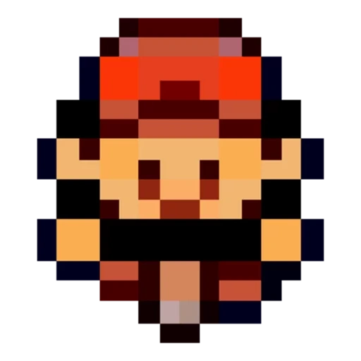 pixel de mario, cuadrícula de arte de píxeles, píxel rojo de pokémon, arte de píxel monocromático, píxel de pokemon gambo