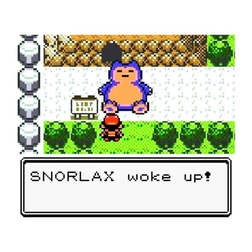 games, pokemon, pok é mon crystal screen, snorlax block your way, pokemon game pixel game