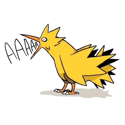 zapdos, покемон, покемон запдос, покемон желтая птица, желтый покемон запдос