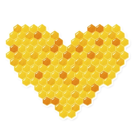 el corazón es panal, corazón de panal, símbolo del corazón, el corazón es amarillo, un gran corazón