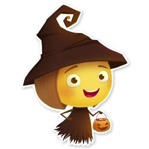 emoji, halloween, polly bee, smiley magician, witch of children