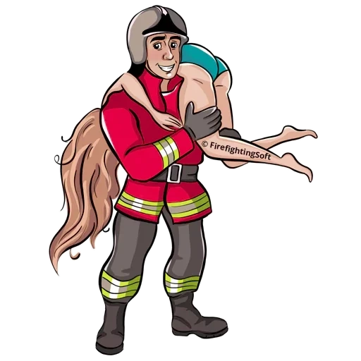 пожарный, клипарт пожарный, изображение пожарного, пожарные спасают людей