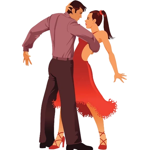 танго, девушка, танго танец, танцующая пара, бачата танец новички рисунок