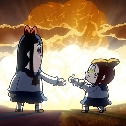 anime, team epic, pop team epic, pop team sachses, pop team epic crossover