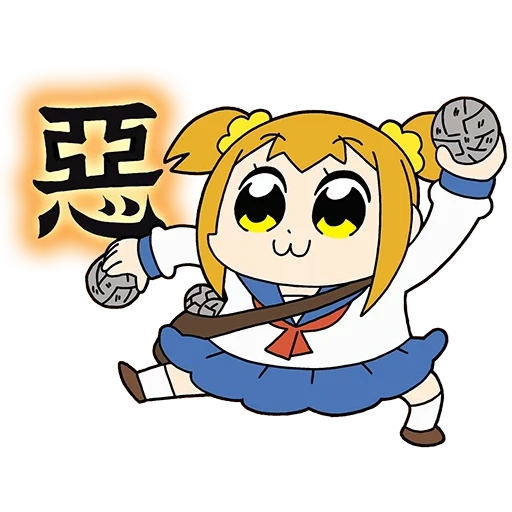 anime, pop epico, pop team epic, personaggi anime, pop epico