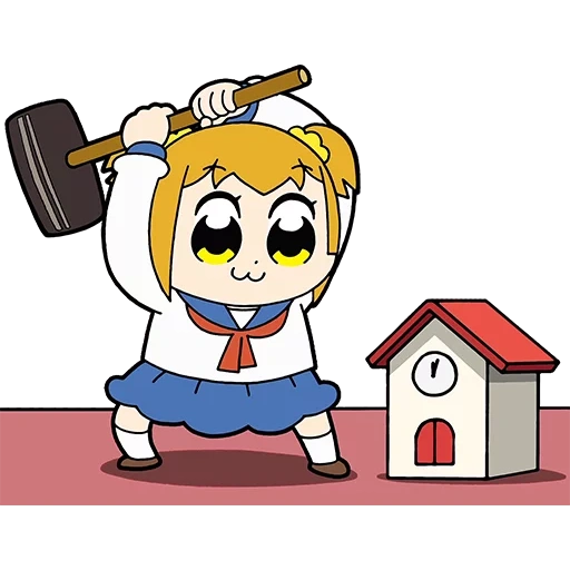 anime, gedruckte anime, pop team epic, anime charaktere, populäres epos von papageien