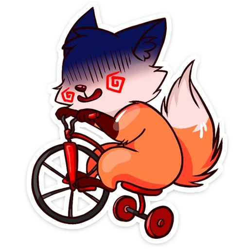 fox, piel de zorro, bicicleta de zorro, lindo zorro pintado