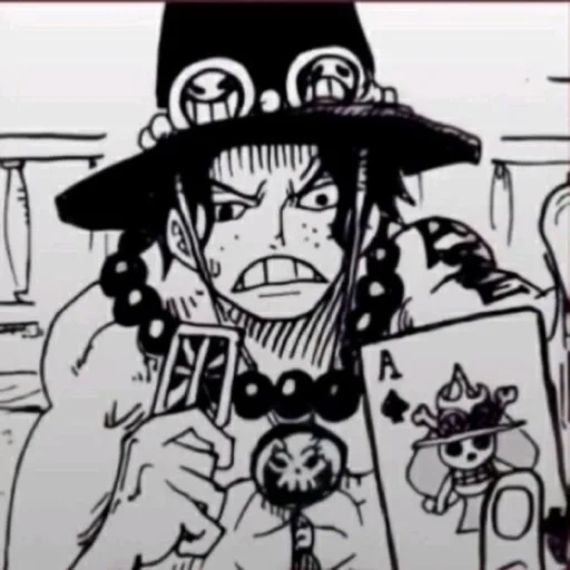 van pis, ace one piece, manji de lufei, ladrão de manga, tatuagem do rei ladrão