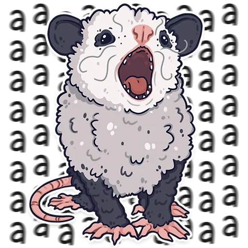 plaisanter, opossum, dessin d'oposum