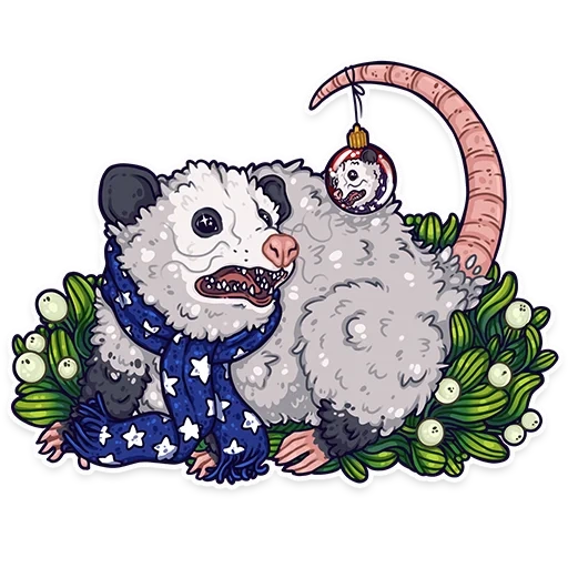 rat, opossum, dessin d'oposum