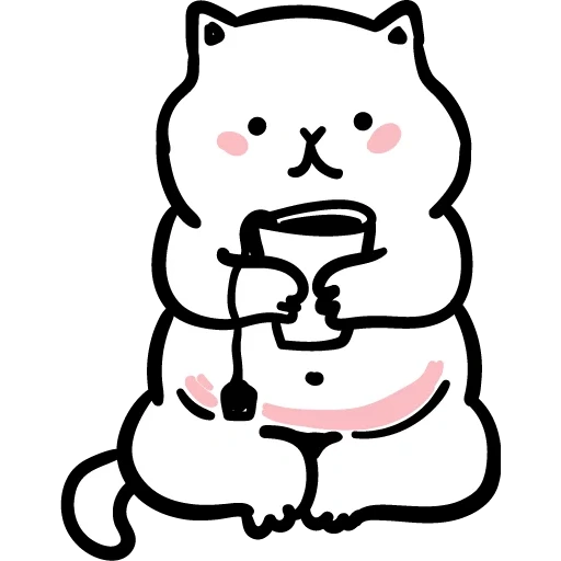 dipuji, orang luar, kucing mochi mochi animasi kucing persik