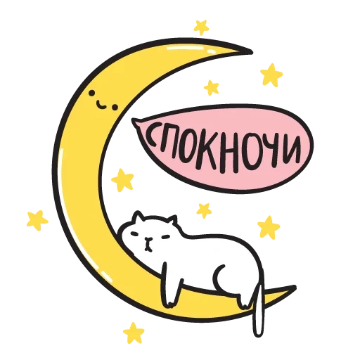 chat, non, le bébé dort sur la lune, bonne nuit fais de beaux rêves