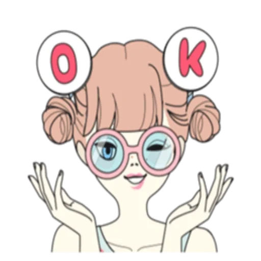 chica, lindos dibujos, dibujos de kawaii, lindas ilustraciones, dibujos de una chica con gafas fácilmente marcadores