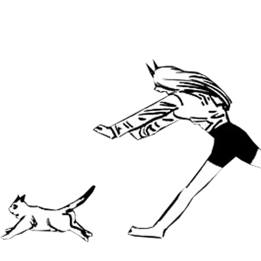 cats, figure, croquis, jesse le chiot, illustration