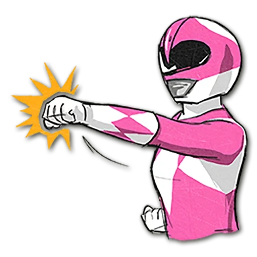 ranger, ranger nur, pink ranger, puissant ranger, stickers ranger mighty