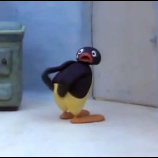 pingu, недовольный пластилиновый пингвин, penguin, обиженный пингвин, мем пингвин