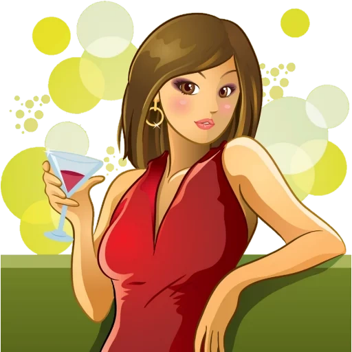 jeune femme, femme, filles alice, belles femmes, cartoon girl wine