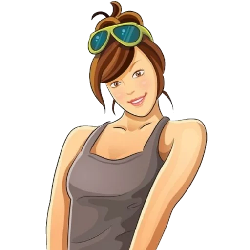 female, illustration, pretty girl vector, mei watches the pioneer and is thin, vector illustration