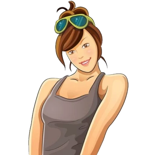 femme, illustration, vector de jolie fille, peut overwatch est mince, illustrations vectorielles