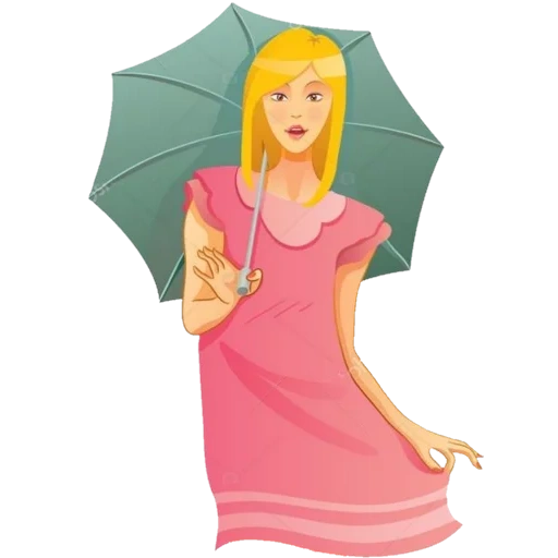 девушка, девушка сток, женщина зонтиком, векторная графика, девушка зонтом вектор