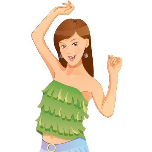 slayt, jovem, menina, vetor de menina, clipart fofo havaiano