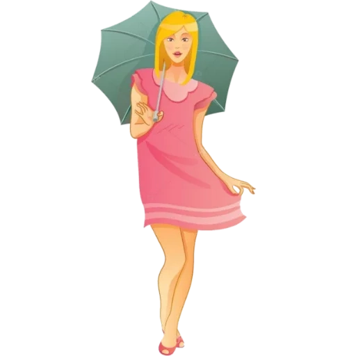 giovane donna, donna, illustrazione, la ragazza è un ombrello, ragazza autunno e sfondo trasparente ombrello