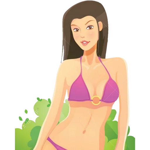 ragazze bikini, disegno di ragazza snella