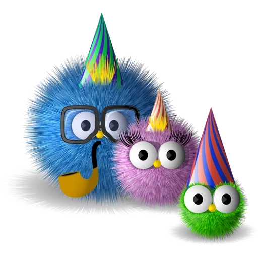 felice ozio, games uccello peloso, happy birthday wishes, happy birthday cartoline, happy monster capodanno set più luminoso