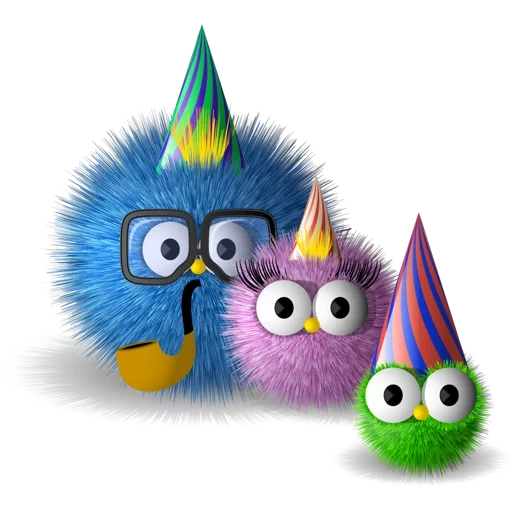 bonne inaction, jeux d'oiseaux moelleux, voeux de joyeux anniversaire, joyeux anniversaire, happy monster le nouvel an est plus lumineux