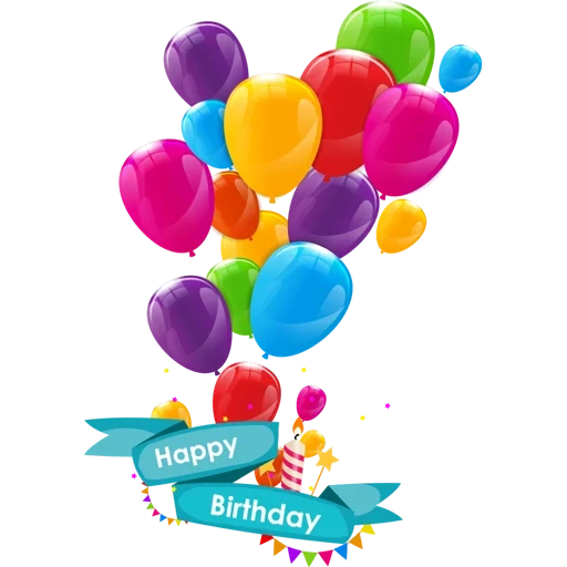 bola colorida, balão, cappy birthday card, parabéns ao balão de fundo, vetor de bola de aniversário
