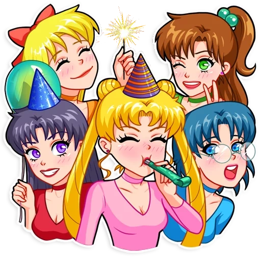 sailor moon, sailor moon, anime sailor moon, tim sailormun, stiker sailormun