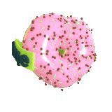 donat, donat merah muda, donat yang sama itu, model 3d donat, pikmi pops donut
