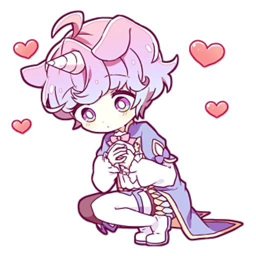 chibi chan, chibi lindo, anime chibi, príncipe unicornio, príncipe unicornio