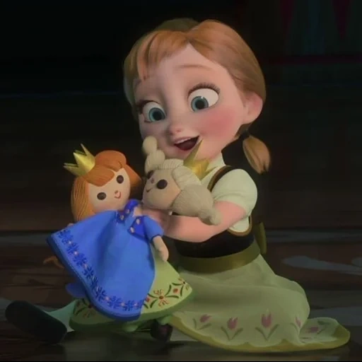 frozen anna, frozen disney, cold heart anna childhood, anna cartoon cold heart, cuore freddo dell'infanzia di anna