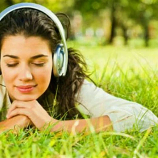 mp 3, headphones, girl headphones, girl headphones, girl listens to the music of headphones