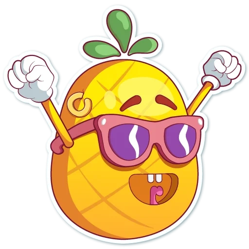 emoticônes, ananas, ananas gai