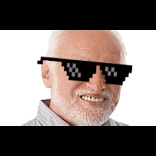 proper, abuelo con gafas, abuelo con gafas de sol, harold ocultó los memes dolorosos